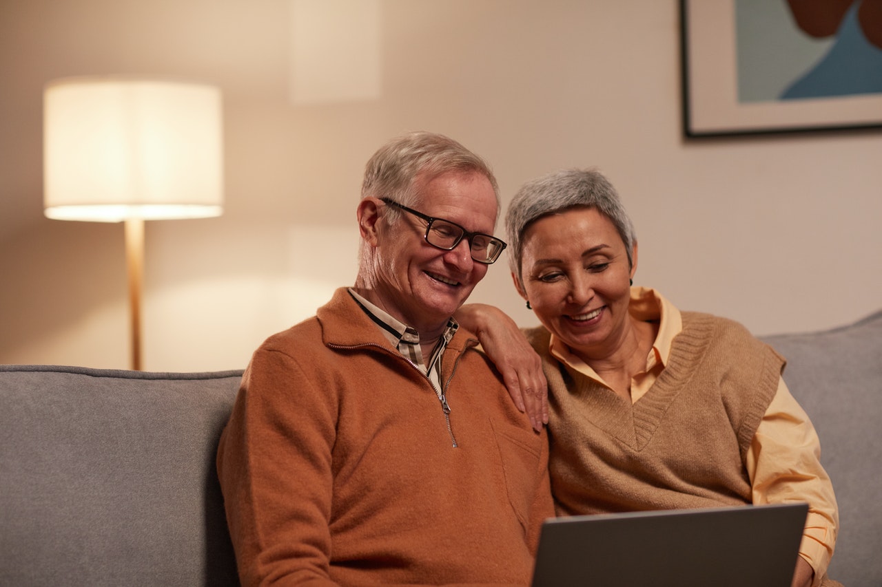 Older couple reviewing retirement plan.